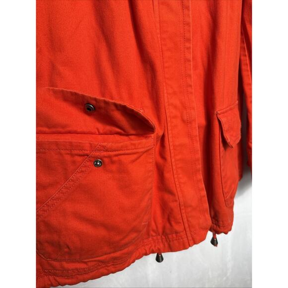 Women's Orange Barn Chore Jacket Faux Fur Hood Size M Fall Outerwear Outfit EUC - Picture 15 of 15